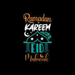 Ramadan kareem and Eid Mubarak typography lettering for t shirt 