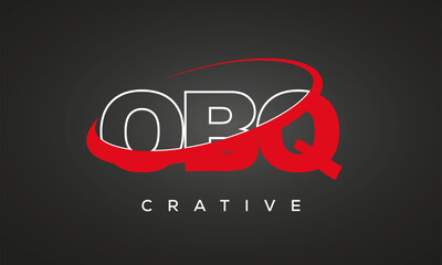 OBQ creative letters logo with 360 symbol vector art template design