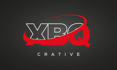 XBQ creative letters logo with 360 symbol vector art template design