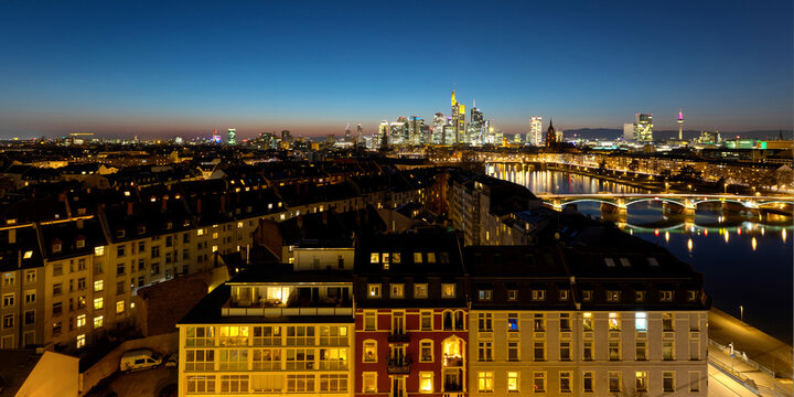 Blue hour in Frankfurt am Main