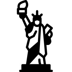 statue of liberty solid line icon