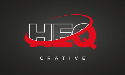 HEQ creative letters logo with 360 symbol vector art template design