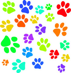 Fototapeta na wymiar Vector animal footprints. Can be used for different purposes