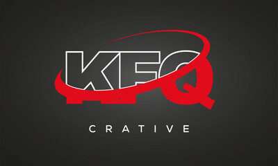 KFQ creative letters logo with 360 symbol vector art template design