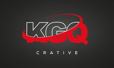 KGQ creative letters logo with 360 symbol vector art template design