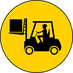 Forklift Floor Sign On White Background