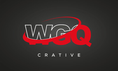 Fototapeta na wymiar WGQ creative letters logo with 360 symbol vector art template design