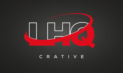 LHQ creative letters logo with 360 symbol vector art template design
