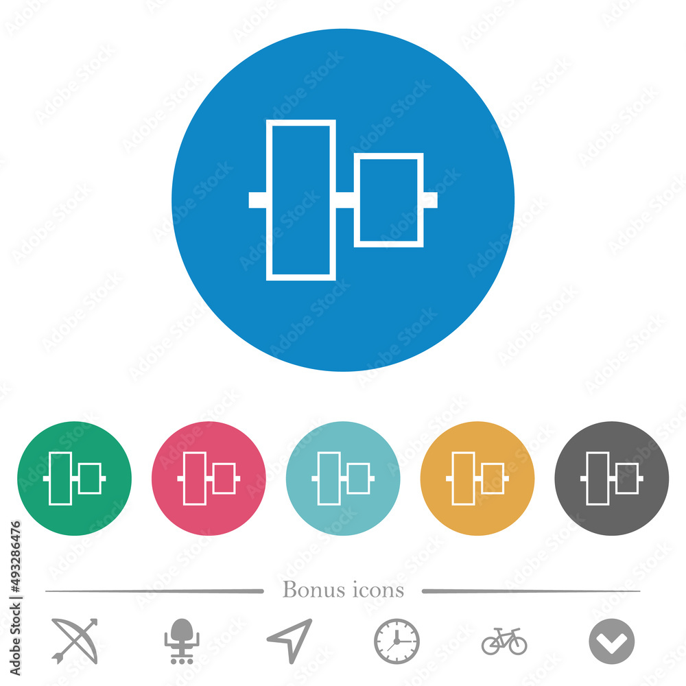 Poster vertically align to center outline flat round icons