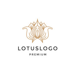 Luxury lotus flower logo icon. linear style