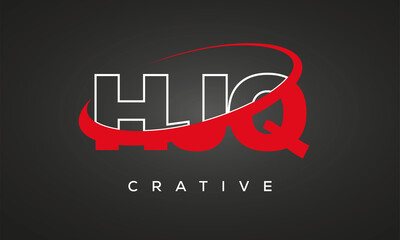 HJQ creative letters logo with 360 symbol vector art template design
