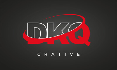 DKQ creative letters logo with 360 symbol vector art template design