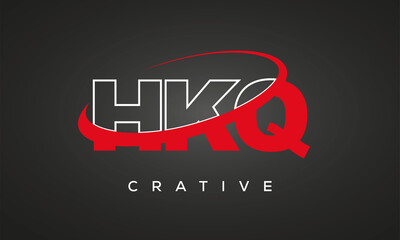 HKQ creative letters logo with 360 symbol vector art template design