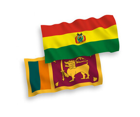 Flags of Sri Lanka and Bolivia on a white background