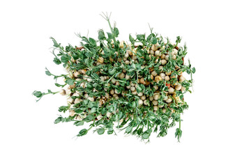 Fresh micro green peas isolated on white background. High quality photo