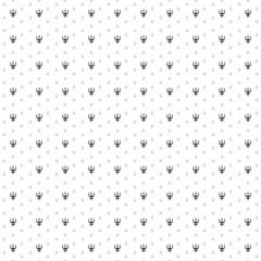 Square seamless background pattern from black astrological neptune symbols are different sizes and opacity. The pattern is evenly filled. Vector illustration on white background