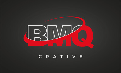 BMQ creative letters logo with 360 symbol vector art template design