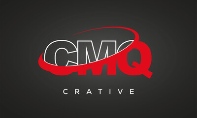 CMQ creative letters logo with 360 symbol vector art template design