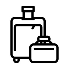 luggage traveler line icon vector. luggage traveler sign. isolated contour symbol black illustration