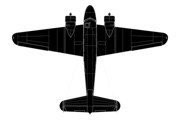 Avión de transporte Electra, vista de planta