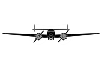 Avión de transporte Electra, vista frontal