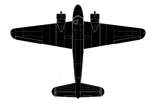 Avión de transporte Electra, vista de planta