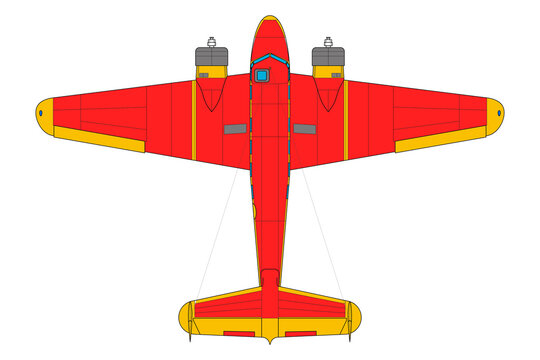 Avión de transporte Electra de color rojo