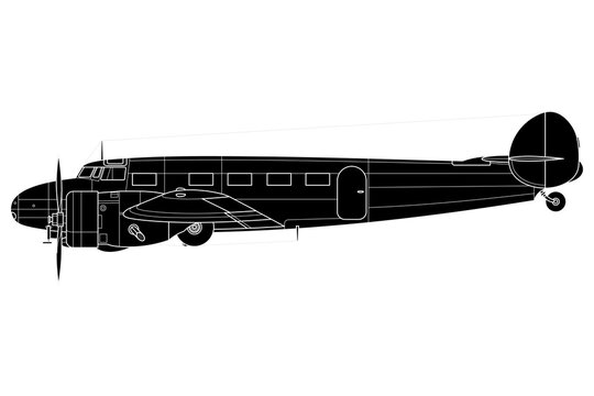 Avión de transporte Electra, vista lateral