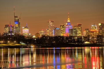 Warsaw city at night