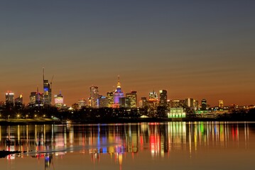 Warsaw city at night