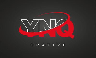 YNQ creative letters logo with 360 symbol vector art template design