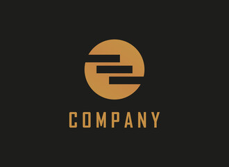 Initial Letter E Logo. Line Stripe Stairs Icon Elevate Symbol Isolated on Black Background. Flat Design Vector Icon Template Element