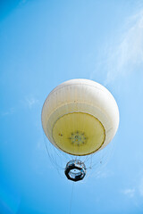Copy space of white air balloon in the sky