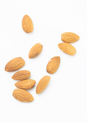Almond isolated. Nuts on white background.