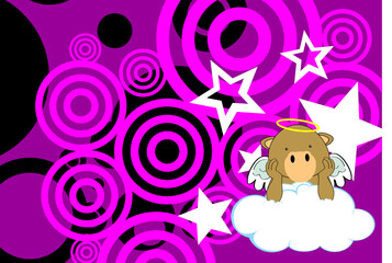 cute kawaii cherub angel camel character cartoon background illustration in vector format