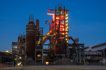 Fototapeta na wymiar Old Smelter Phoenix West in Dortmund, Ruhr Metropolis, Germany, Europe