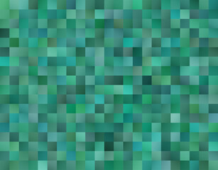 abstract green pixelated background, modern mosaic background vector illustration