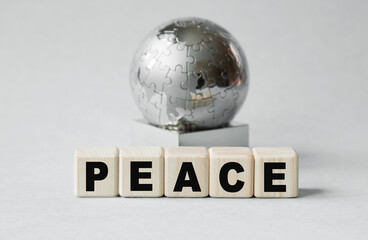 peace. Cubes.globe. The concept of peace on the planet.