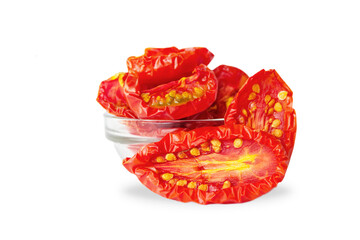 Sundried or dried tomato halves. Clipping paths, shadowless