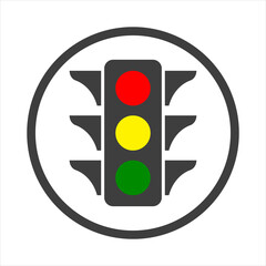 Traffic light icon vector on white background