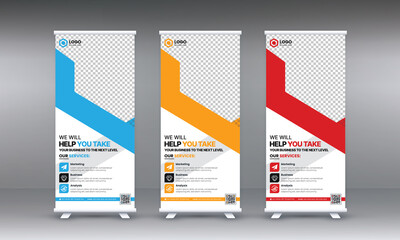 Modern and creative Corporate rollup banner or x banner design for Business, Events, shop, and Corporate Seminars.