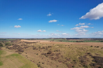 beautiful Sunny day over Galley and Warden Hills England, drone's footage
