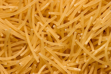 Close up shot of raw Vermicelli originated food from Italy.