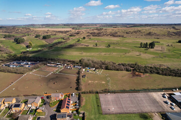 beautiful Sunny day over Galley and Warden Hills England, drone's footage