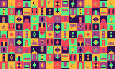 flat geometric background eid al fitr vector abstract ramadan kareem wallpaper mosaic mubarak art