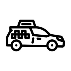 taxi car transport line icon vector. taxi car transport sign. isolated contour symbol black illustration