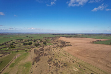 beautiful Sunny day over Galley and Warden Hills England, drone's footage
