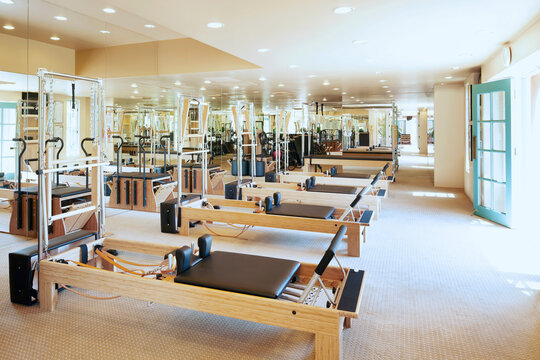 Pilates studio with pilates exercise equipment