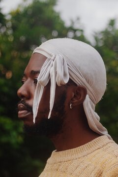 Man wearing durag