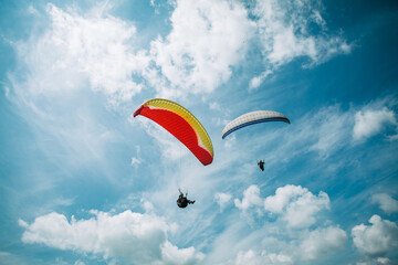 Paragliding concept, Beauty nature mountain landscape Crimea, horizontal photo